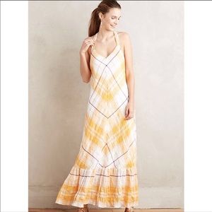 Anthro | Holding Horses Yellow Plaid Maxi